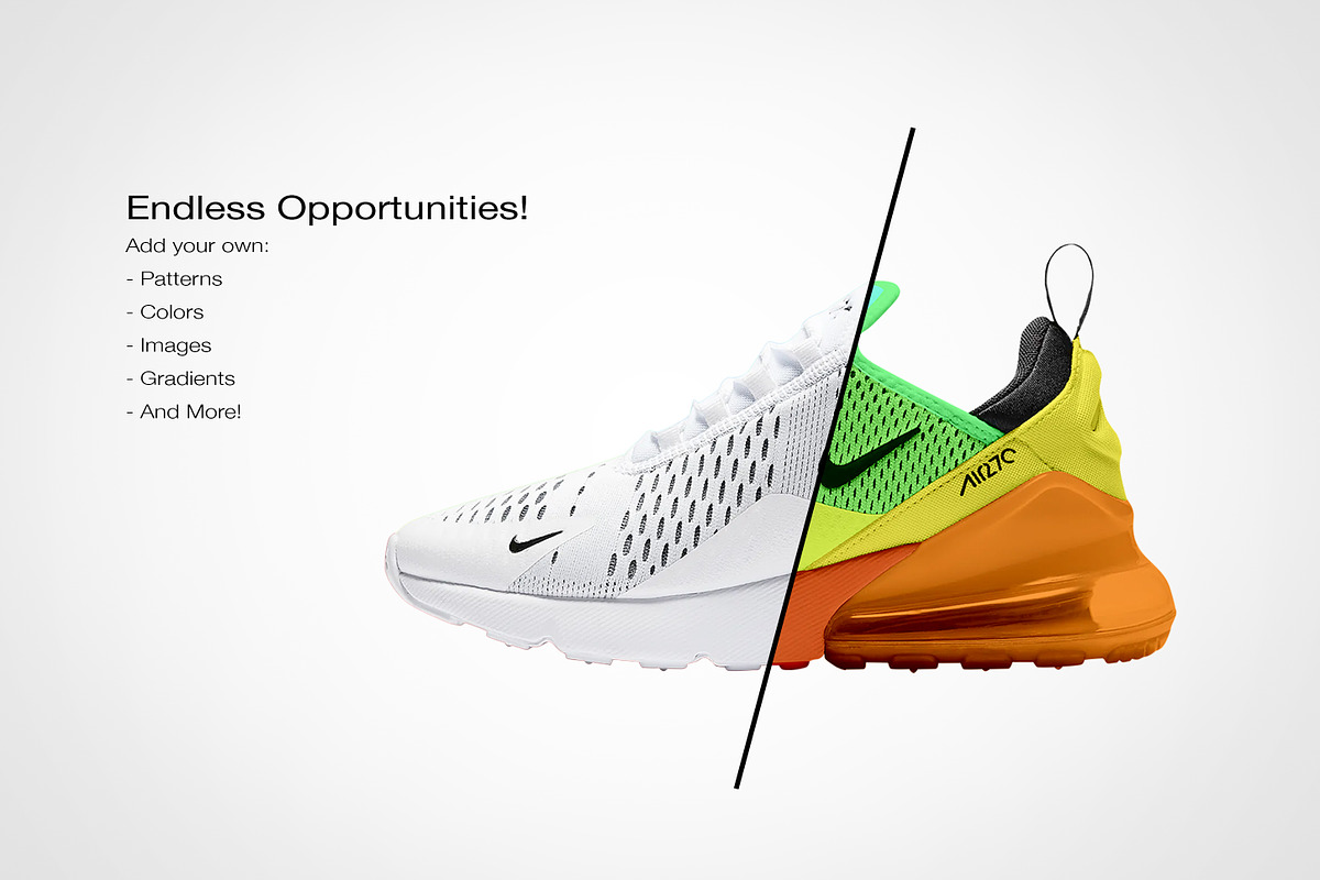 Nike Air Max 270 | Photoshop Mockup, a Product Mockup by sophiesconcepts (Photo 2 of 2)
