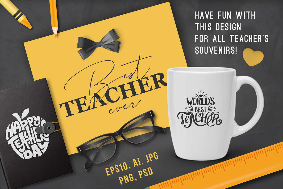 Happy Teachers day quotes, an Object Graphic by Kseniia Kuznetsova (Photo 2 of 5)