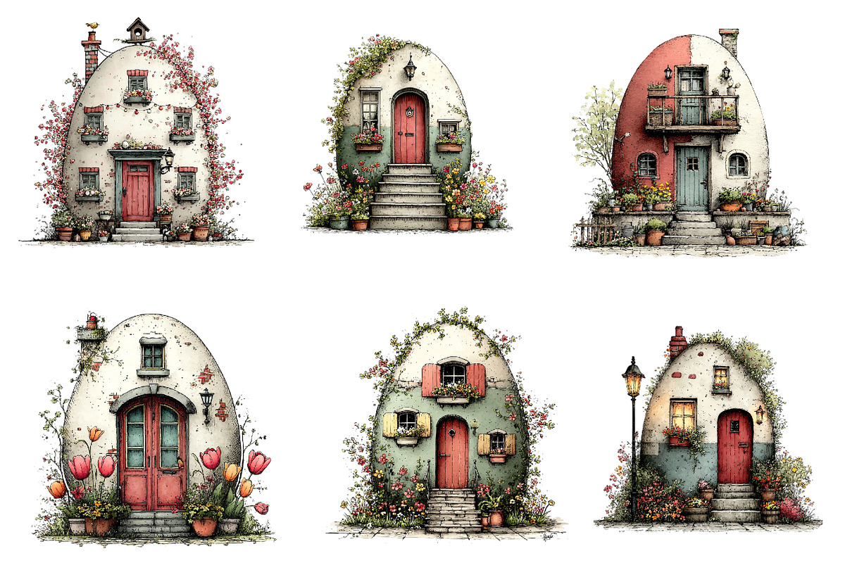 Watercolor Easter Egg House Clipart, an Illustration by CreationArt (Photo 2 of 5)