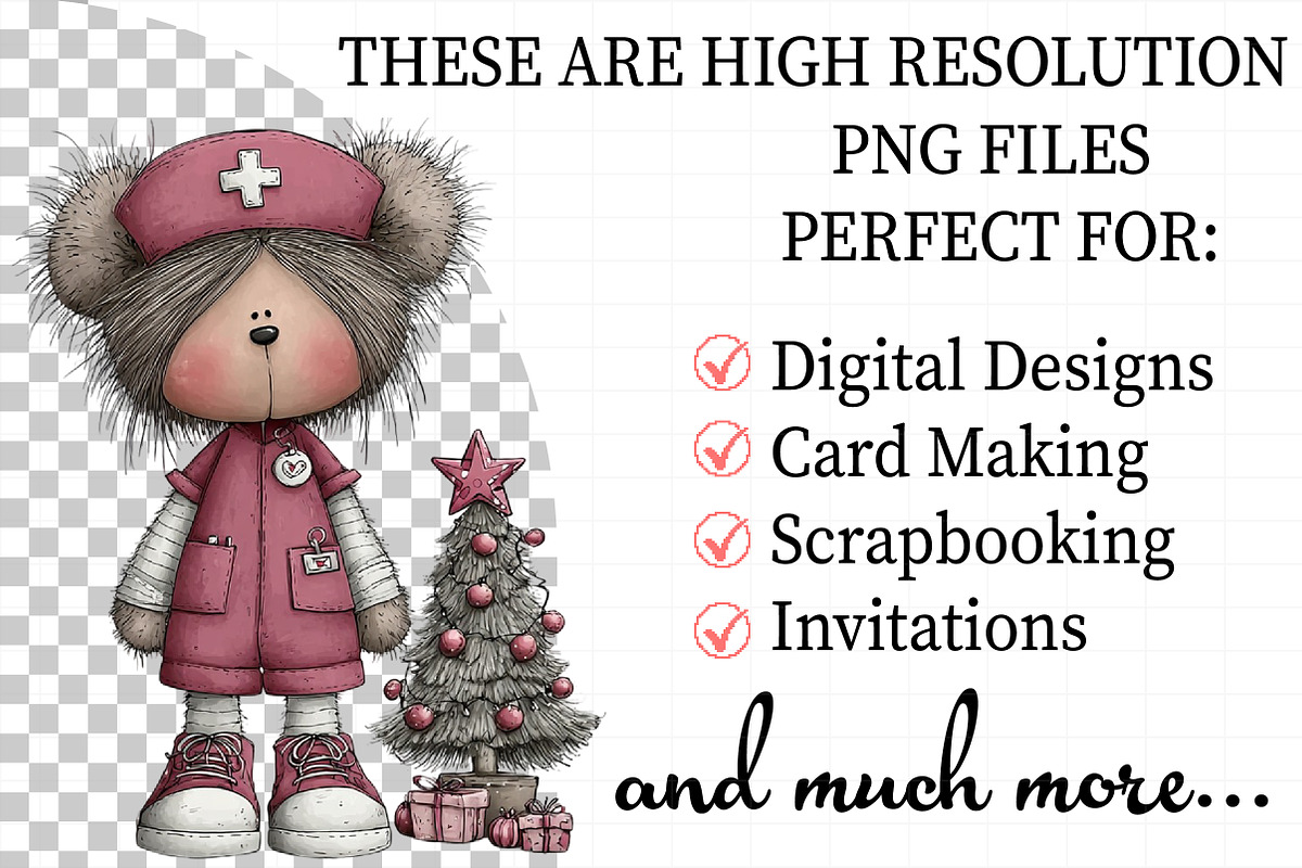 Christmas Nurse Teddy Bear Clipart, an Illustration by Daily.Designs (Photo 2 of 5)
