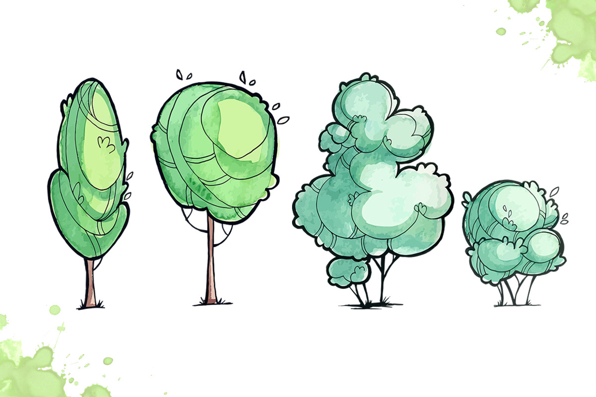 Landscape design set, a Decorative Illustration by AlexGreenArt (Photo 4 of 7)
