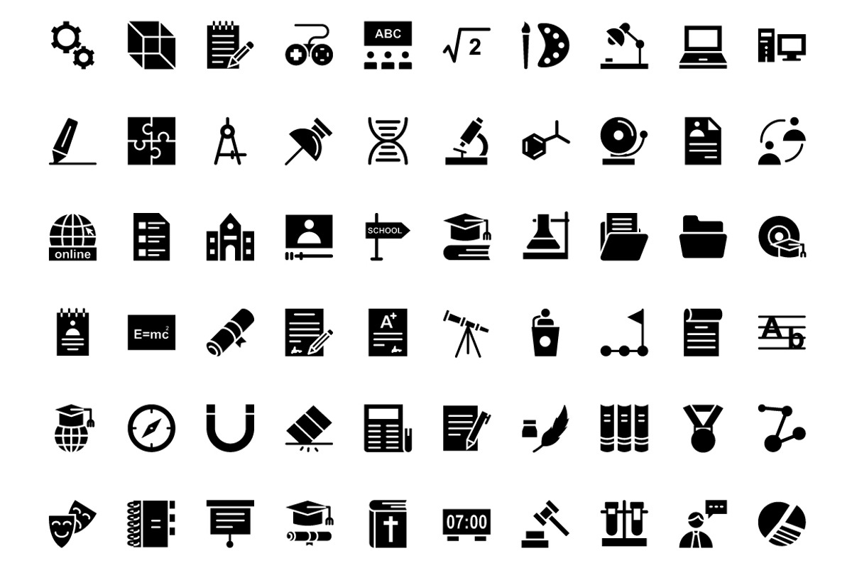Education Glyphs Icons, a Solid Icon by Vector Stall (Photo 3 of 4)