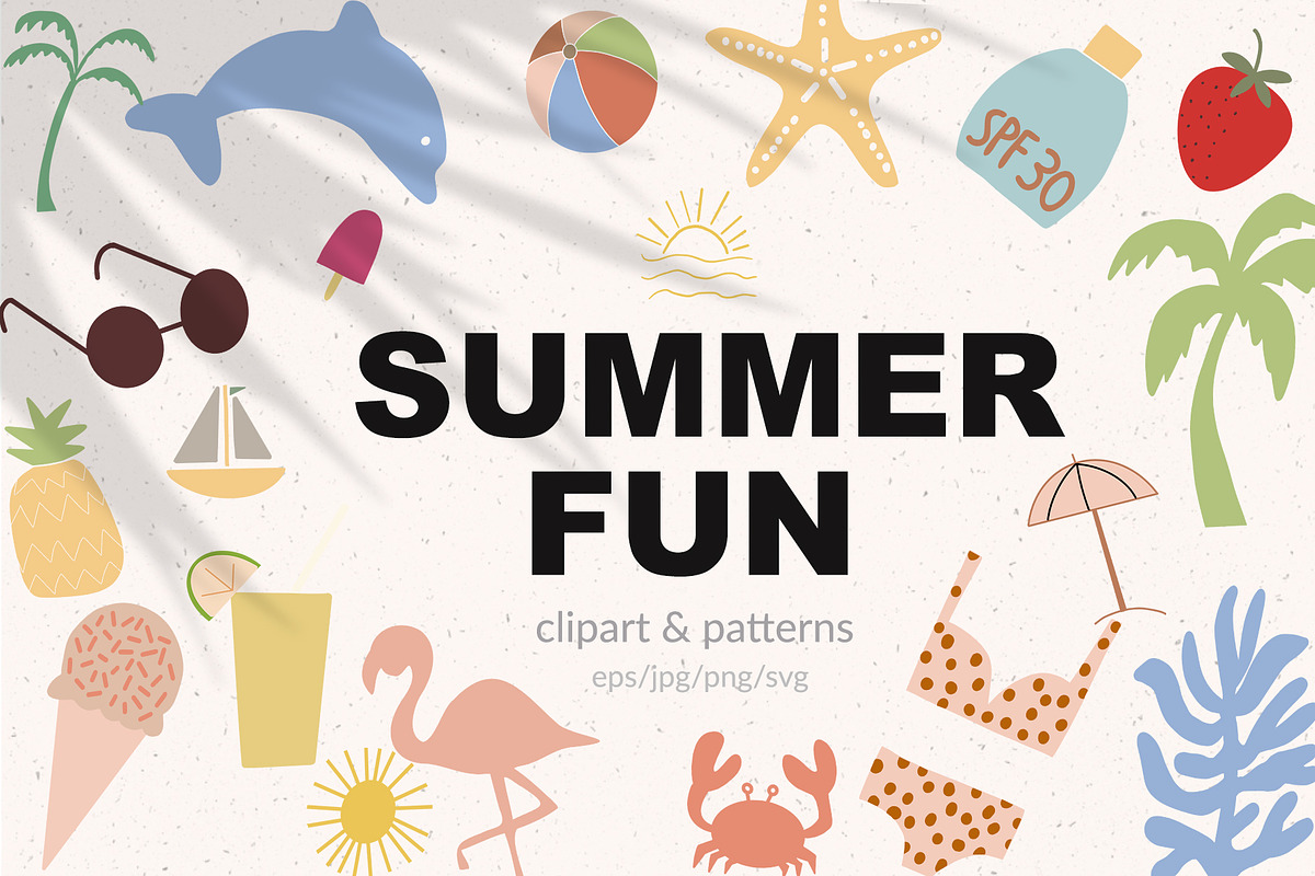 Summer Fun Clipart & Patterns, a Pattern Graphic by Sweet Fig (Photo 1 of 9)