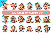 Big Bundle of Cartoon Monkeys 04., an Animal Illustration by KENO Mascots (Thumbnail 1 of 7)