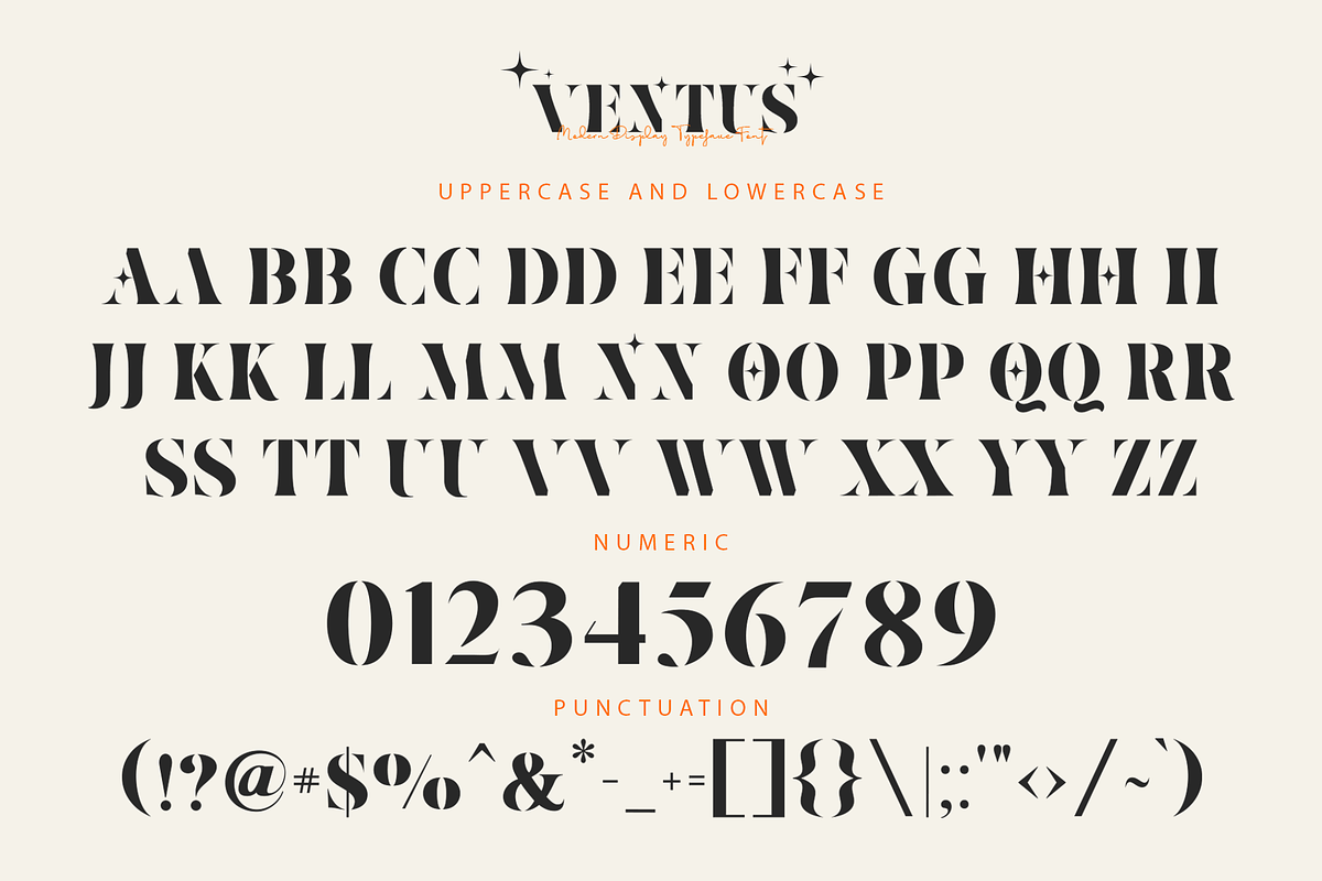 Ventus - Modern Display Typeface Fon, a Sans Serif Font by overlaytemplates (Photo 4 of 5)