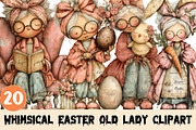 Whimsical Easter Old Lady Clipart, a Graphic by CitraGraphics (Thumbnail 1 of 4)