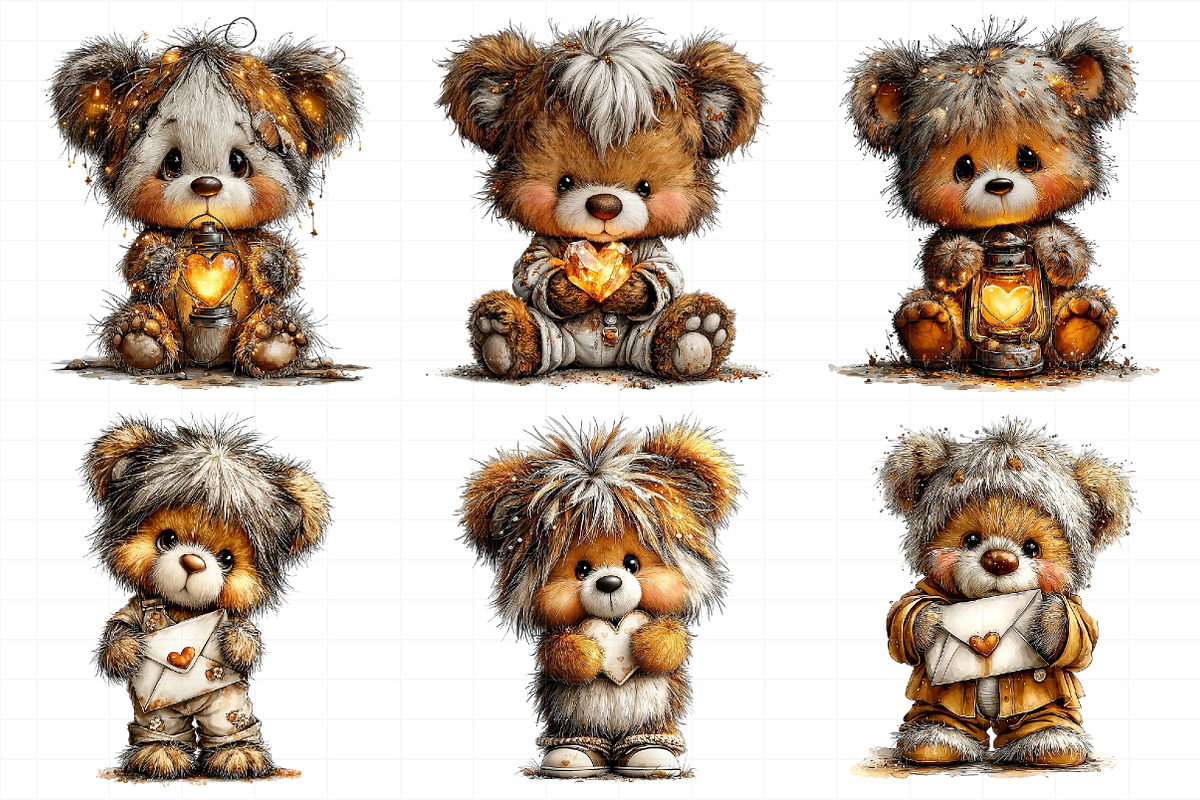Valentine Teddy Bear Clipart, an Illustration by Daily.Designs (Photo 5 of 8)