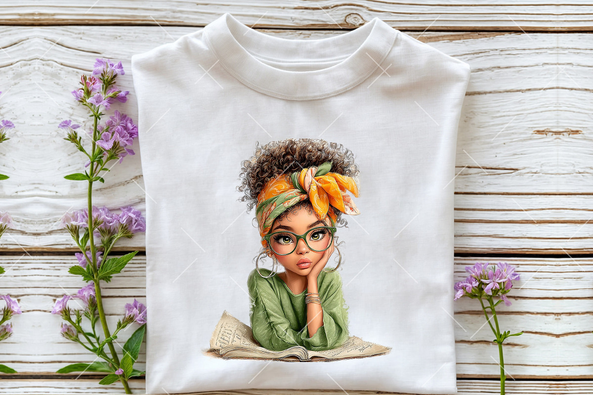 Whimsical Black Afro Girl Clipart, an Illustration by OK Design (Photo 4 of 6)