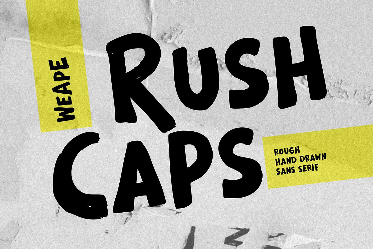 Rushcaps – Bold All Caps Marker Font, a Handwritten Font by Weape Studio (Photo 1 of 10)