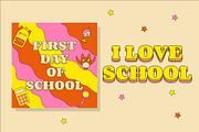 Back To School 5 Retro Groovy Cards, an Education Illustration by T Bild (Thumbnail 5 of 5)