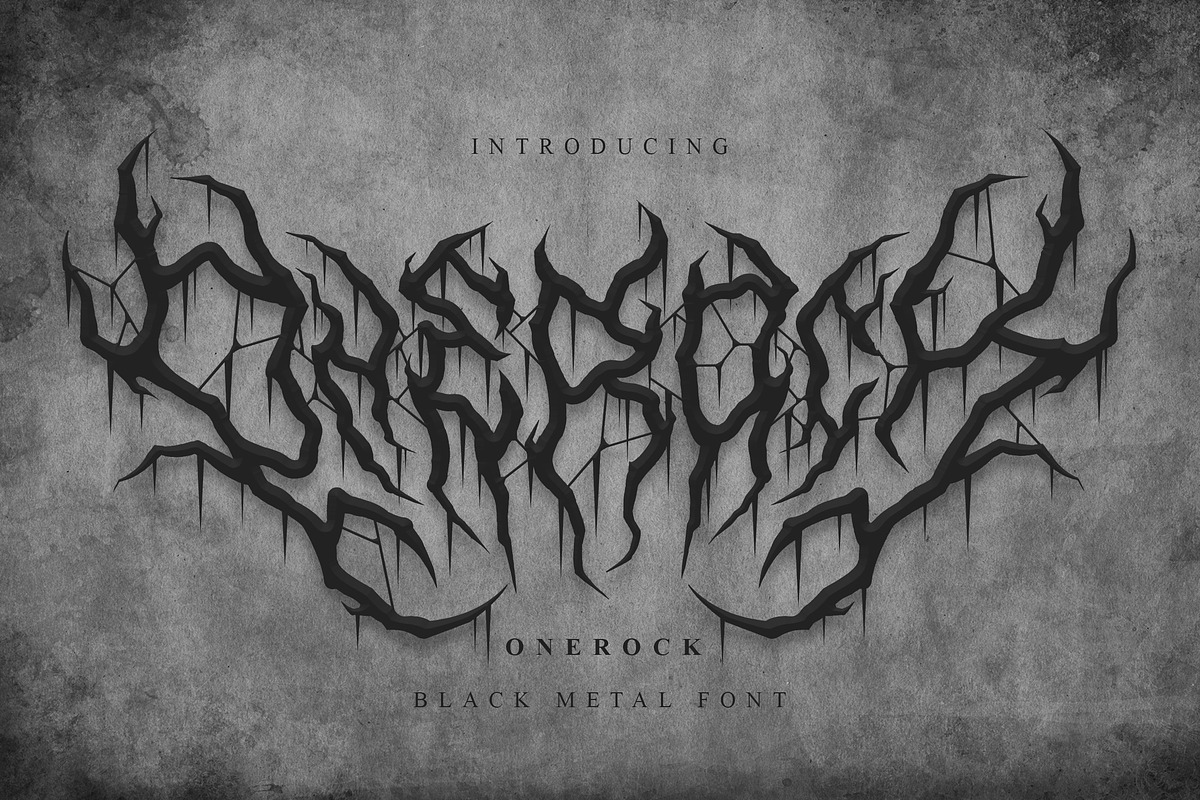 Onerock | Black Metal Font Vol.6, a Blackletter Font by Madhaline Studio (Photo 17 of 18)