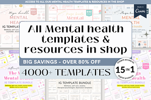 Mental health bundle Canva template