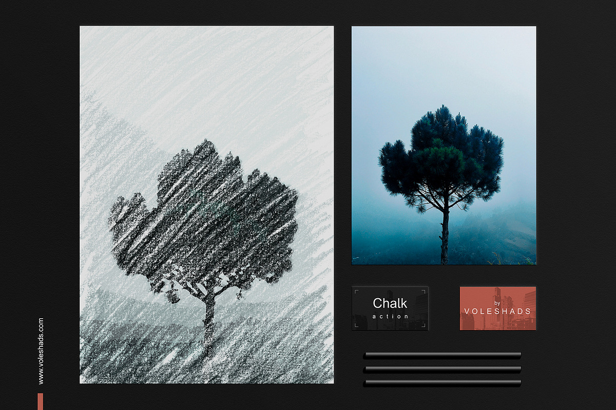 Chalk Effect Photoshop Action, an Action Add-On by Voleshads (Photo 1 of 8)