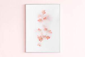 Photo Frame On A Pink Wall Mockup