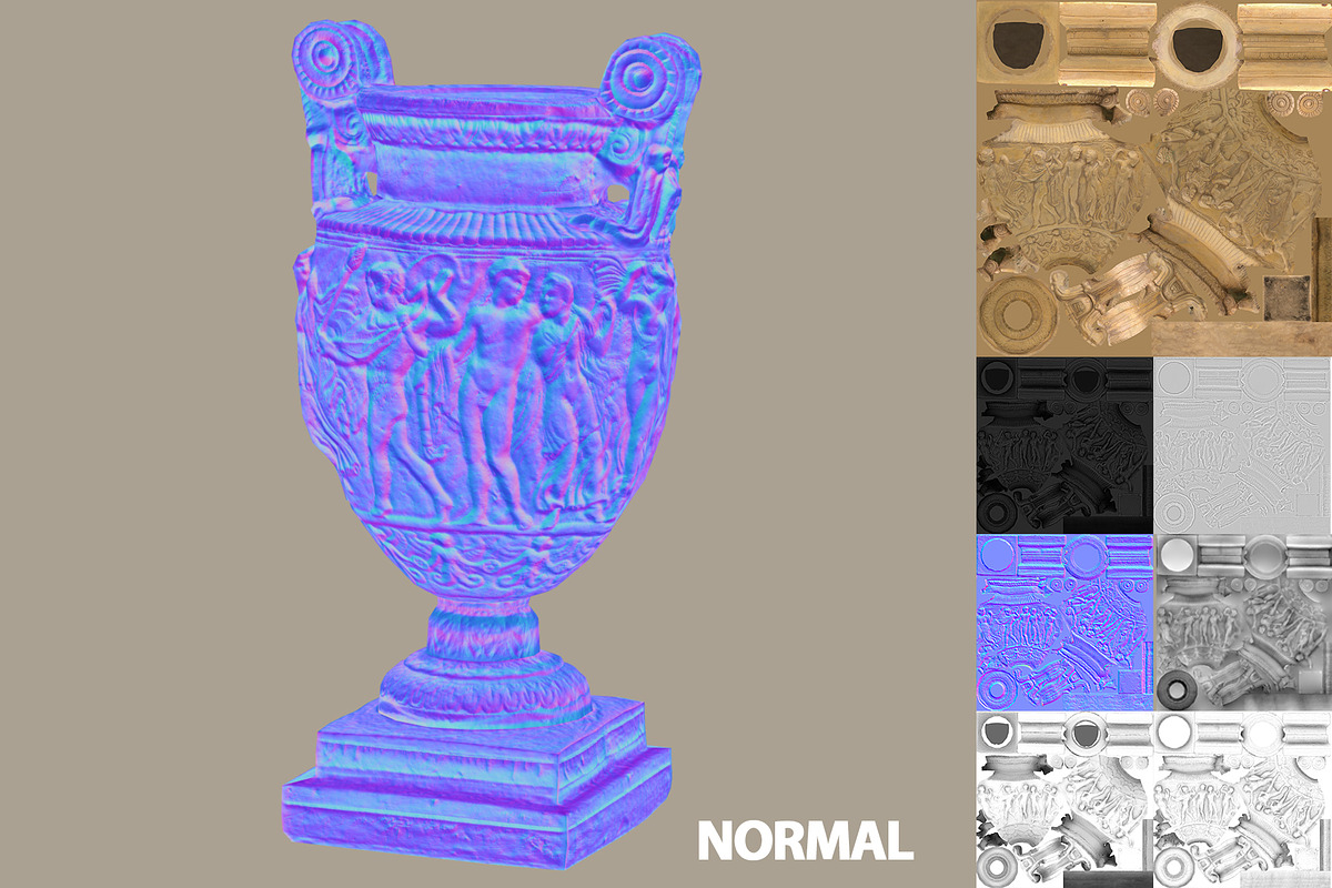 Ancient roman greek vase with LODs, an Object 3D Model by Beatheart Creative Studio (Photo 8 of 12)