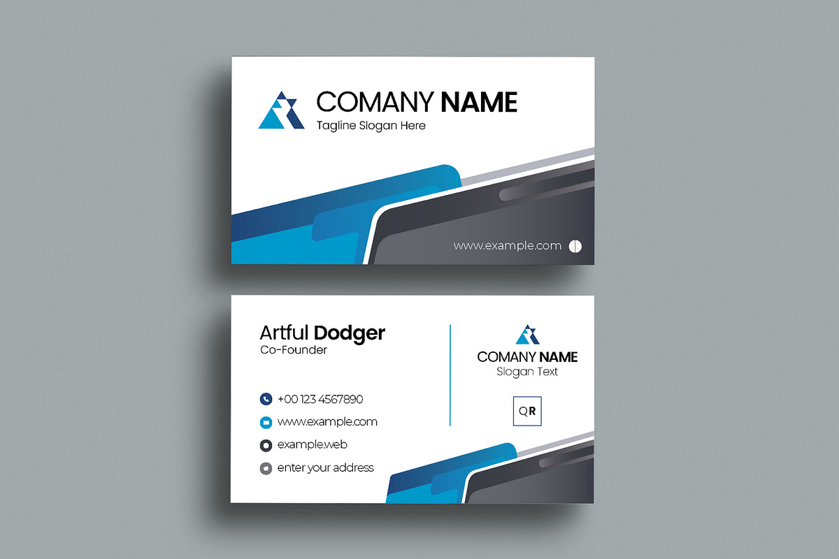 Company Business Card Template, a Business Card Template by MightyDesign (Photo 1 of 6)