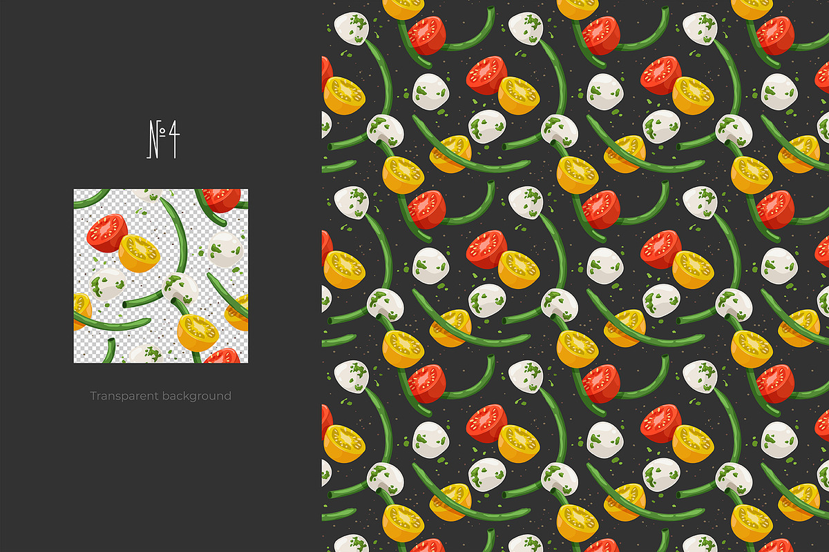Tomatoes Vector Patterns, a Food Illustration by AKOMIX (Photo 5 of 6)