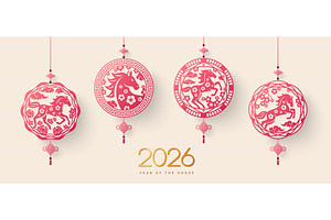 Chinese New Year 2026 Pendants, an Object Illustration by kotoffei