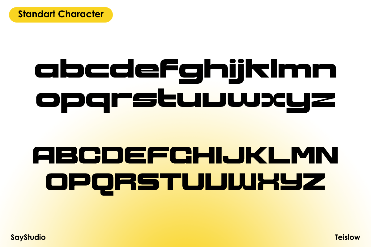 Teislow – Futuristic Typeface, a Sans Serif Font by Say Studio (Photo 7 of 12)