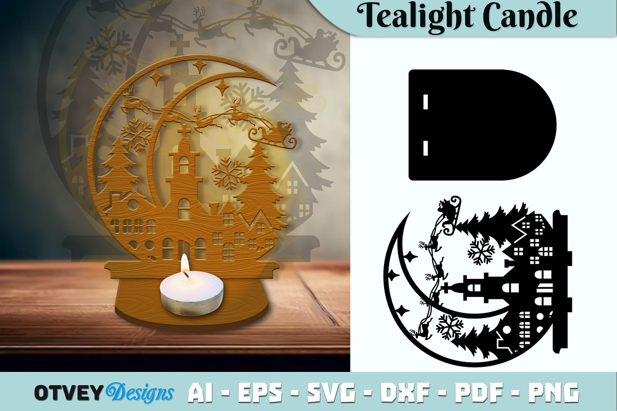 Crescent Santa Seligh Tealigh Candle, a Decorative Illustration by OTVEY DESIGN (Photo 12 of 13)