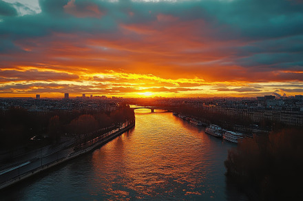 Stunning sunset casts vibrant colors, a Photo by Iftikhar Alam