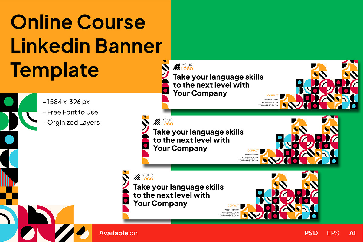 Language Course LinkedIn Banner, a Print Template by Esensifiksi.studio (Photo 1 of 3)