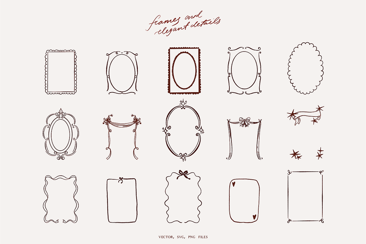 Vintage Frames. Whimsical wedding, a Decorative Illustration by Summer Nightingale Art (Photo 4 of 13)