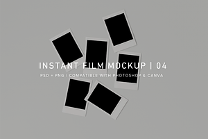 Instant Film Photo Mockup PSD, PNG