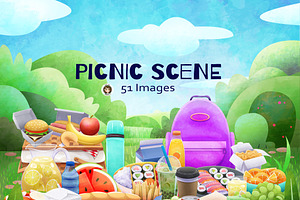 Picnic Food Set PNG clipart Pack
