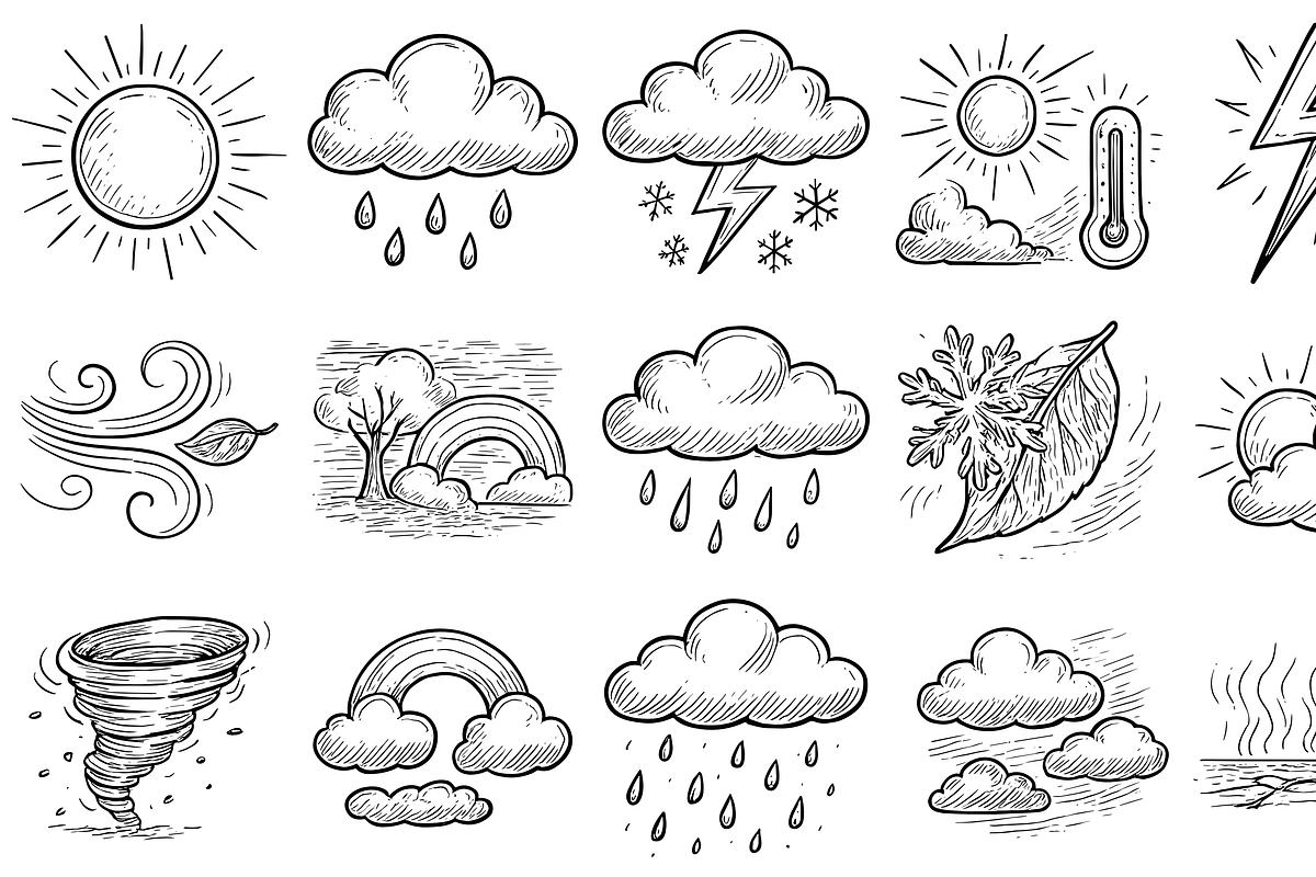 Weather Icon Set, an Object Graphic by nikagraphic