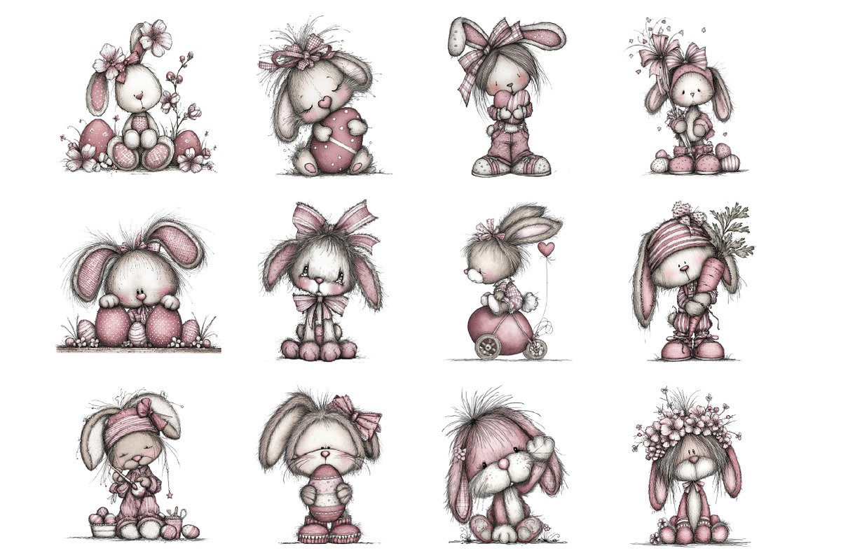 Cute Easter Clipart Bunny, an Illustration by Design Market (Photo 3 of 3)