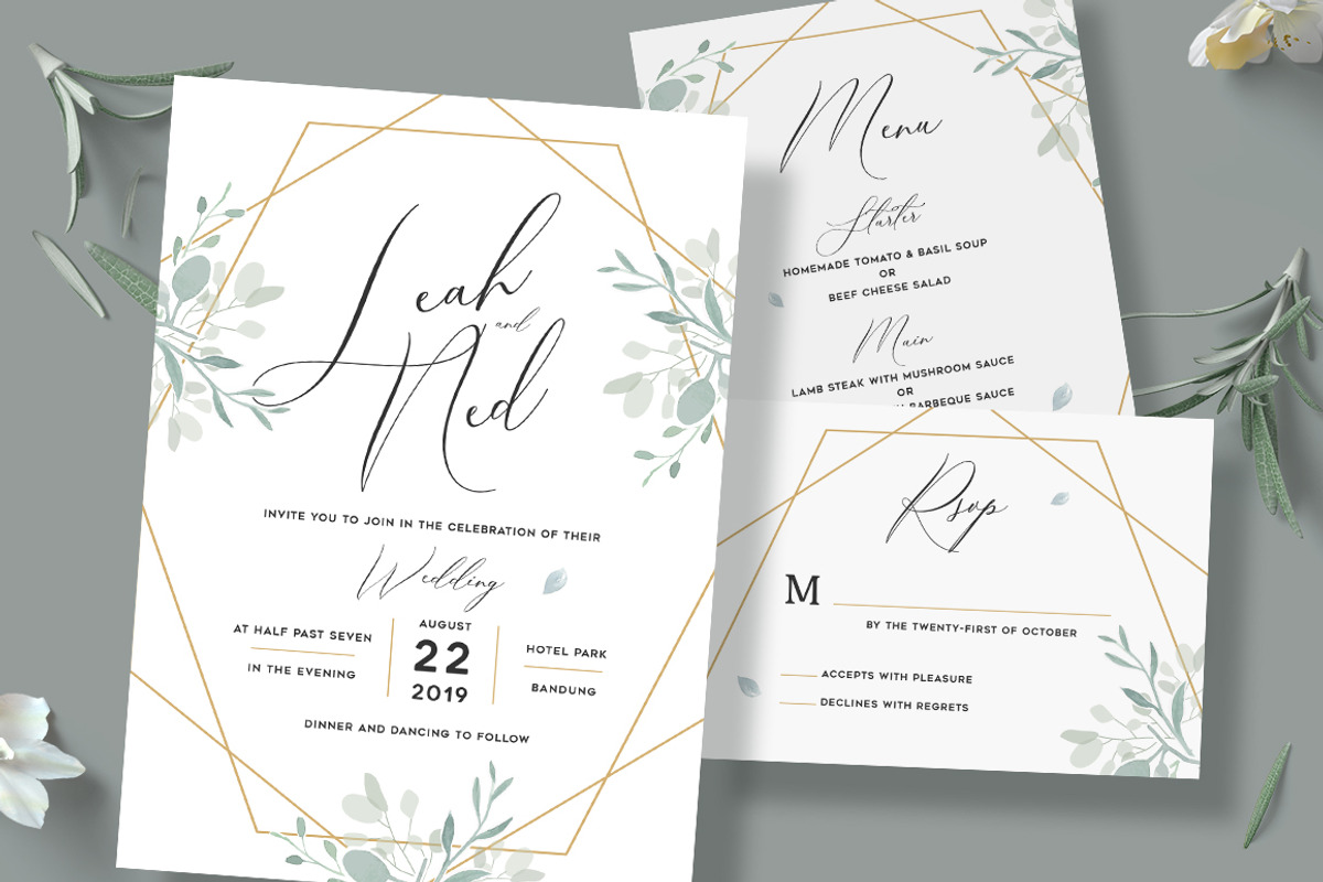 Geometric Wedding Invitation, an Invitation Template by Aarley Kaiven (Photo 1 of 6)