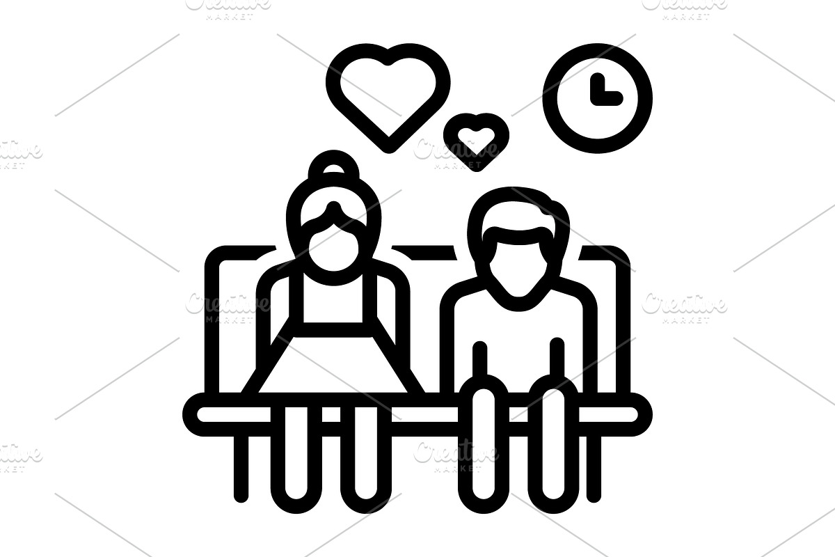 Dating lovers black icon, an Outline Icon by Creative priyanka