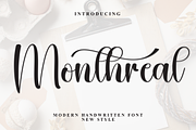 Monthreal | Script Font, a Handwritten Font by Scratchones (Thumbnail 1 of 9)