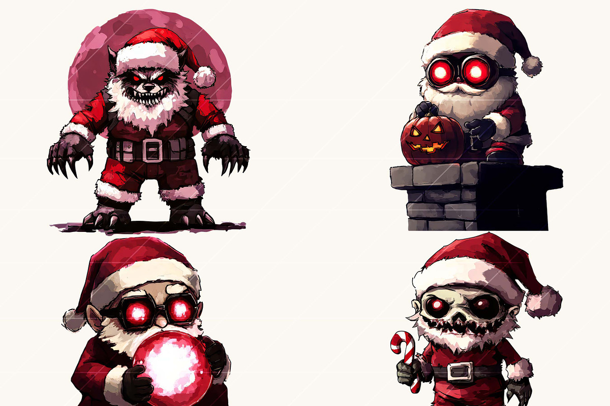 Quirky Spooky Santa Claus Clipart, an Object Illustration by Design Scotch (Photo 5 of 7)