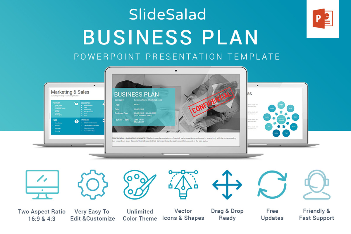 Business Plan PowerPoint Template, a Presentation Template by SlideSalad (Photo 2 of 50)