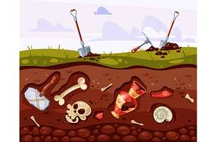 Archaeological excavation fossil