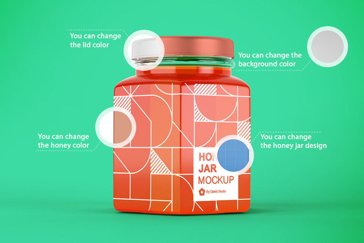 Honey Jar Mockup, a Cups & Container Mockup by Qaleb Studio (Photo 2 of 13)