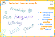 Holographic Glitter Lettering Brush, a Brush Add-On by Cozy Brushery (Thumbnail 3 of 6)
