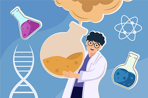 Man in white coat vector design, an Education Illustration by zyxroun shop