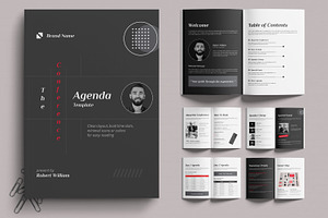 Conference Agenda Schedule Guide, a Brochure Template by MightyDesign