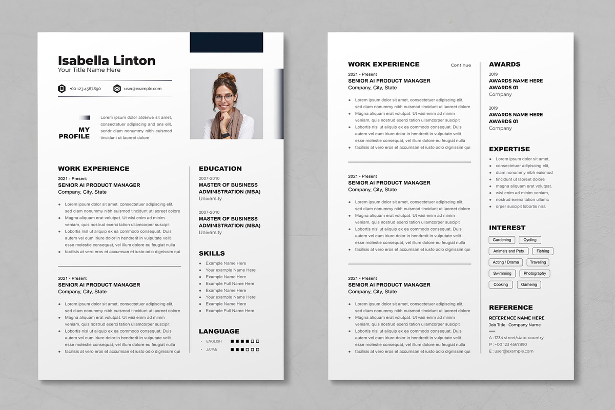 Resume Template, a Resume Template by MightyDesign (Photo 2 of 6)