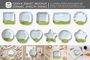 Ceramic Jewelry Dish Canva Mockup, a Household Mockup by Mockup Scene