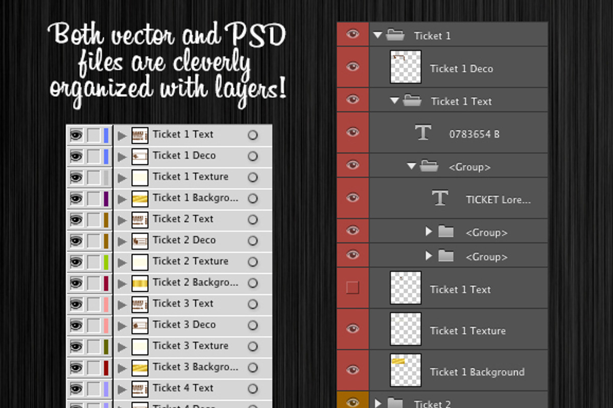 Golden Tickets Templates Set, a Texture Illustration by FourLeafLover (Photo 4 of 4)