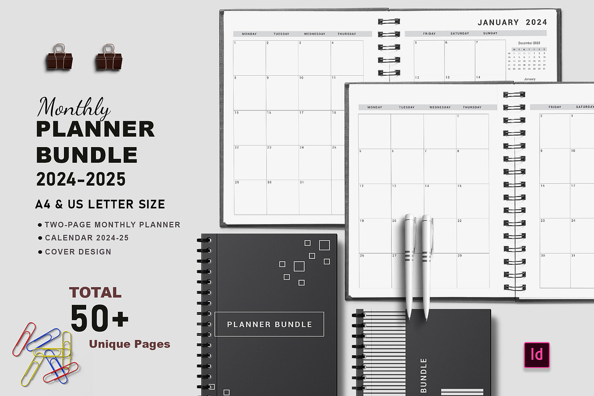 Ultimate Monthly Planner 2024-25, a Stationery Template by Design Zone (Photo 1 of 7)