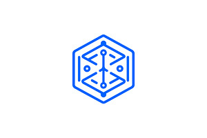Geometric Hexagon Tech Circuit Logo, a Branding & Logo Template by Vectorium Studio