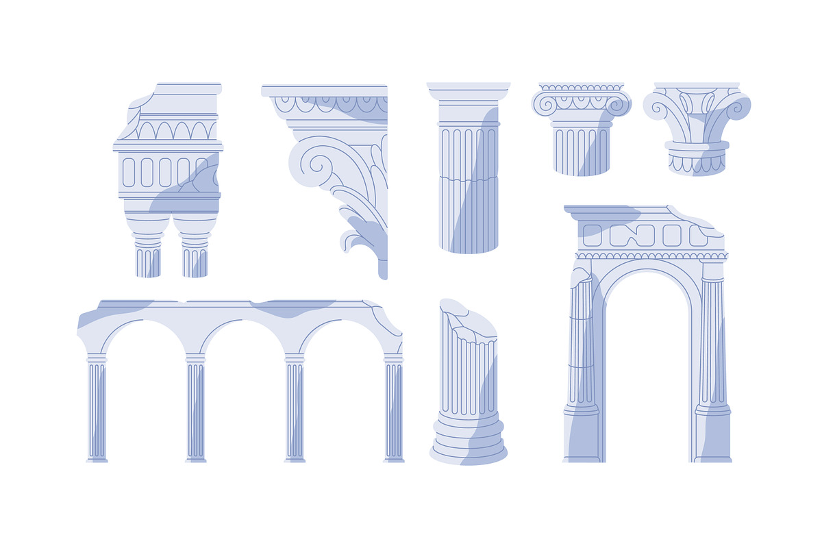 Ancient Greek ruins set, a Decorative Illustration by PaperTrident (Photo 3 of 3)