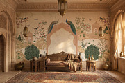 Vintage Mughal Garden Wall Mural, a Decorative Illustration by GraphicsByNaeem (Thumbnail 5 of 5)