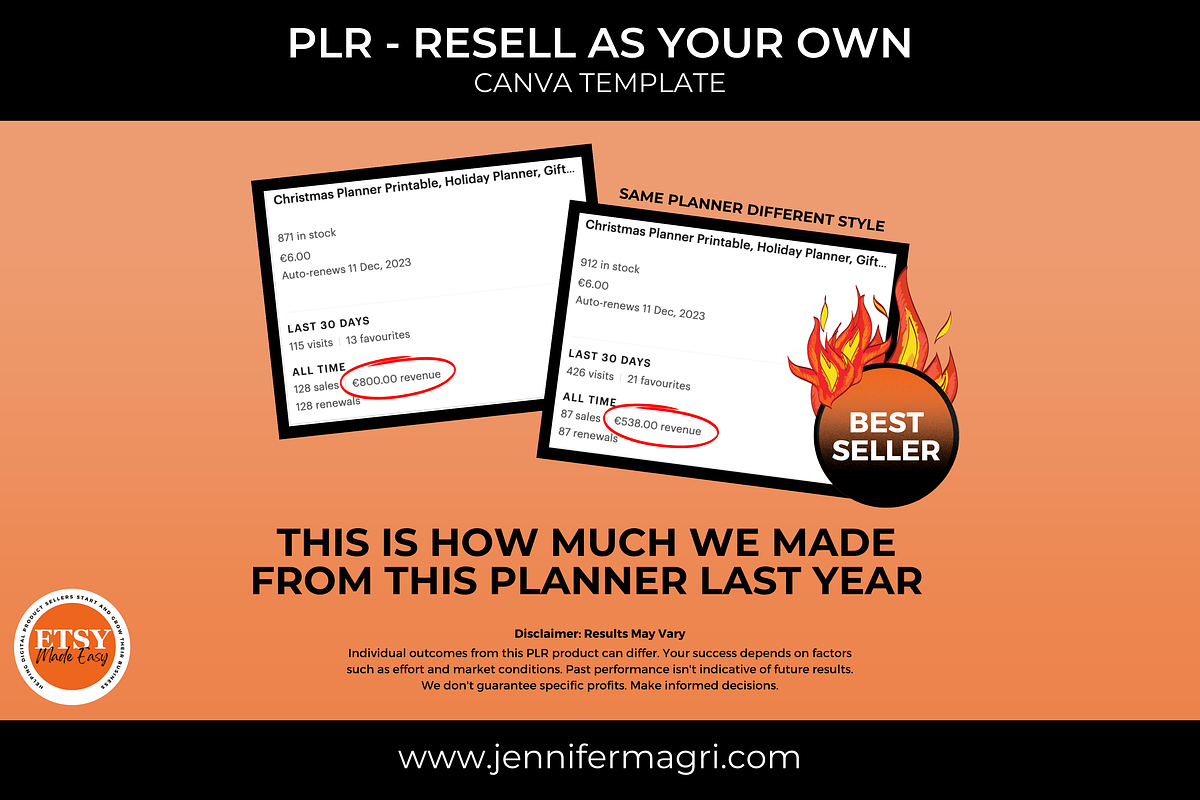 PLR Christmas Planner for Resellers, a Templates & Theme by Jennifer Magri Templates (Photo 5 of 8)