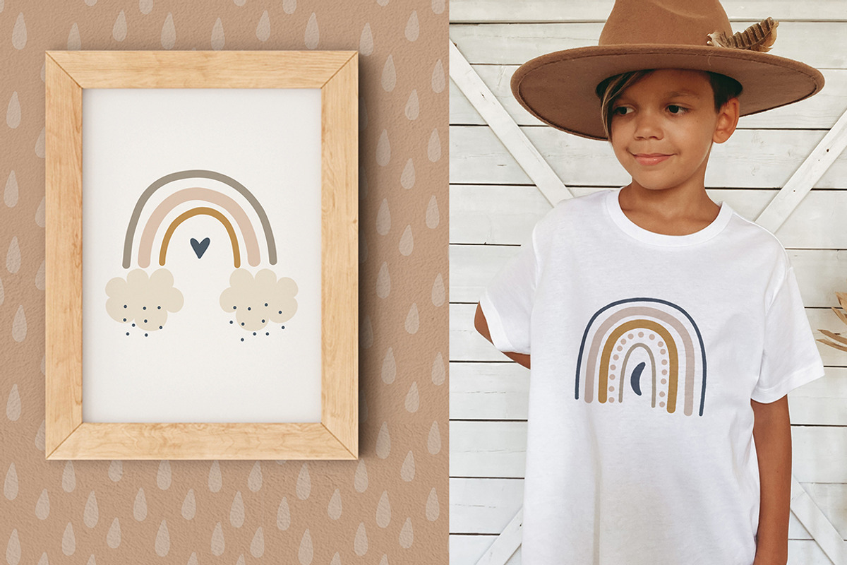 BOHO Rainbow clipart and patterns, an Object Illustration by polikarpovaart (Photo 9 of 11)